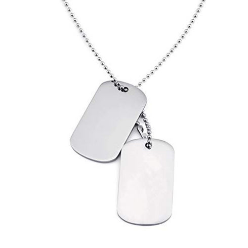American Military Tag Pendant Chain Necklace